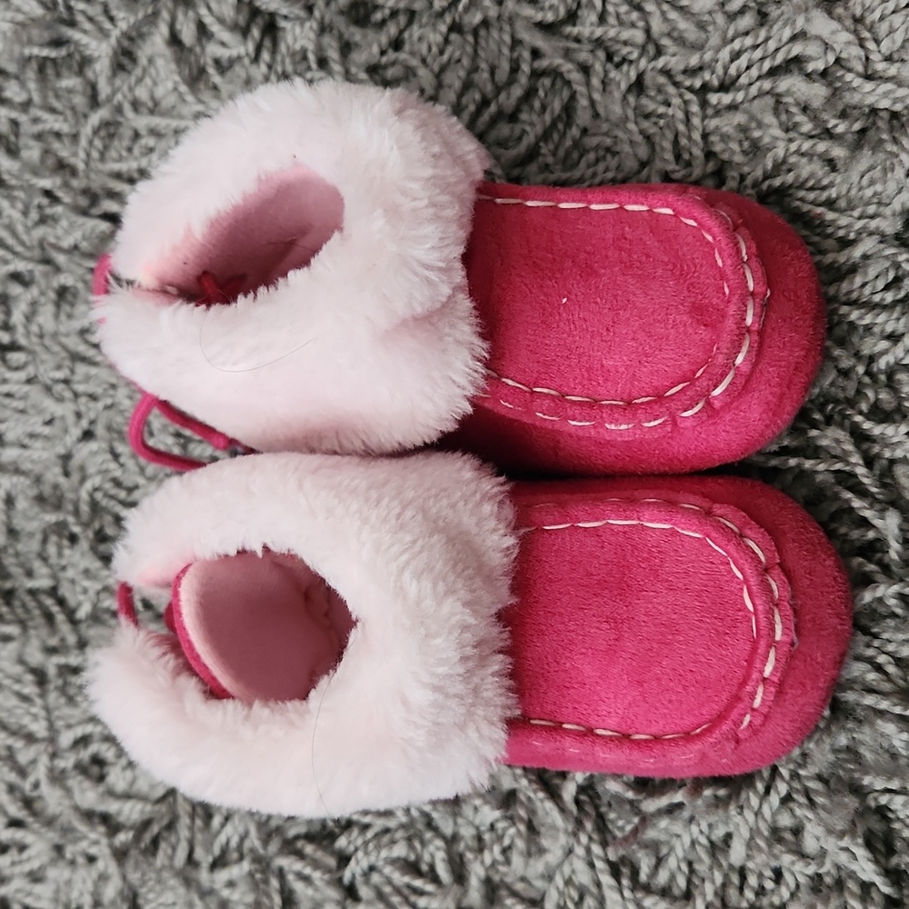 Hot pink booties